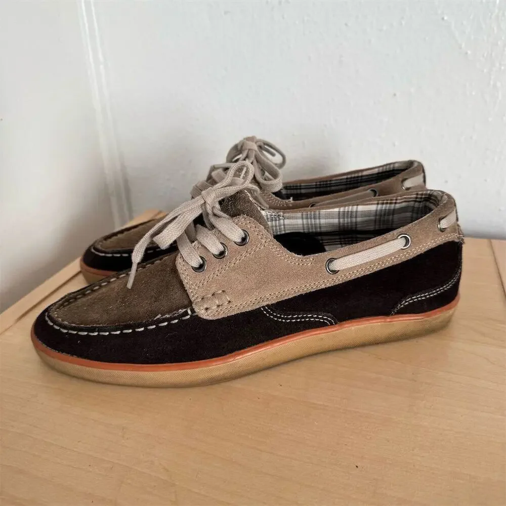 Clarks Men's Brown Suede Boat Shoes Size 8.5 Casual Lace Up
